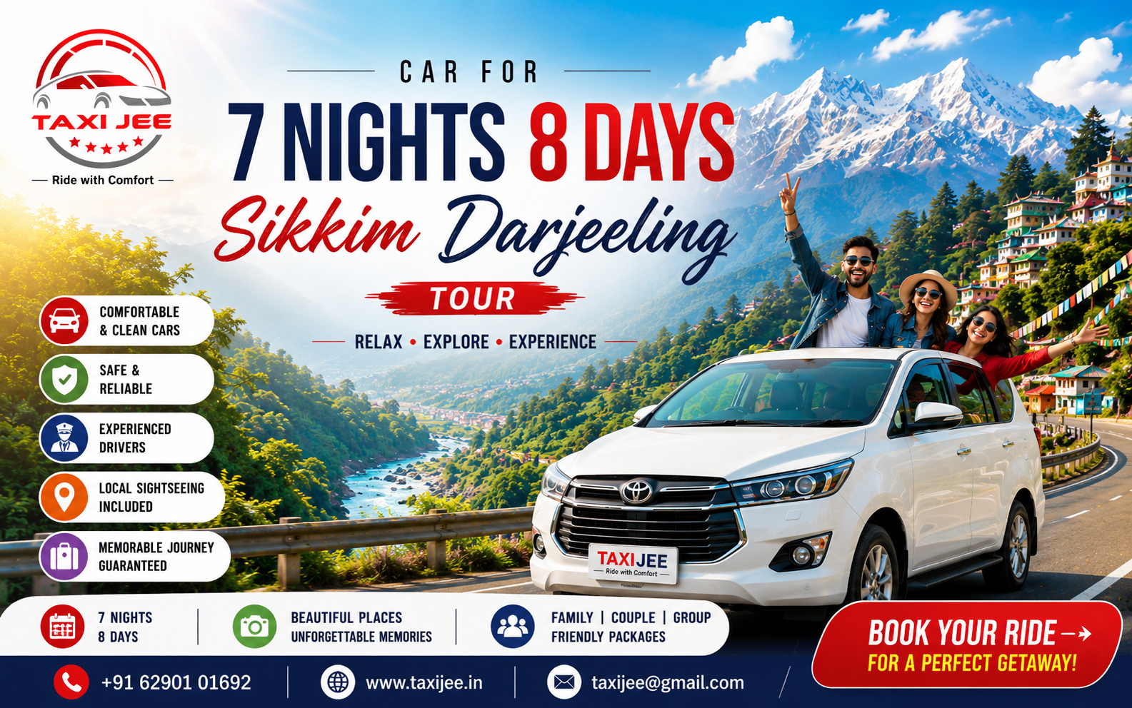 Car for 7 Nights 8 Days Sikkim Darjeeling Tour